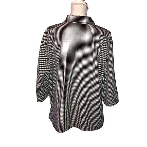 Liz Claiborne LizSport Blouse Womens XL Used Black White - Picture 4 of 16